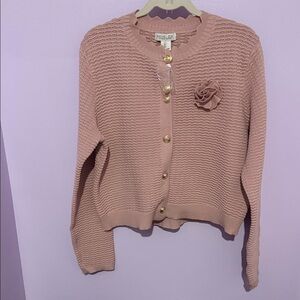 Rachel Zoe Blush Cardigan with Gold Buttons